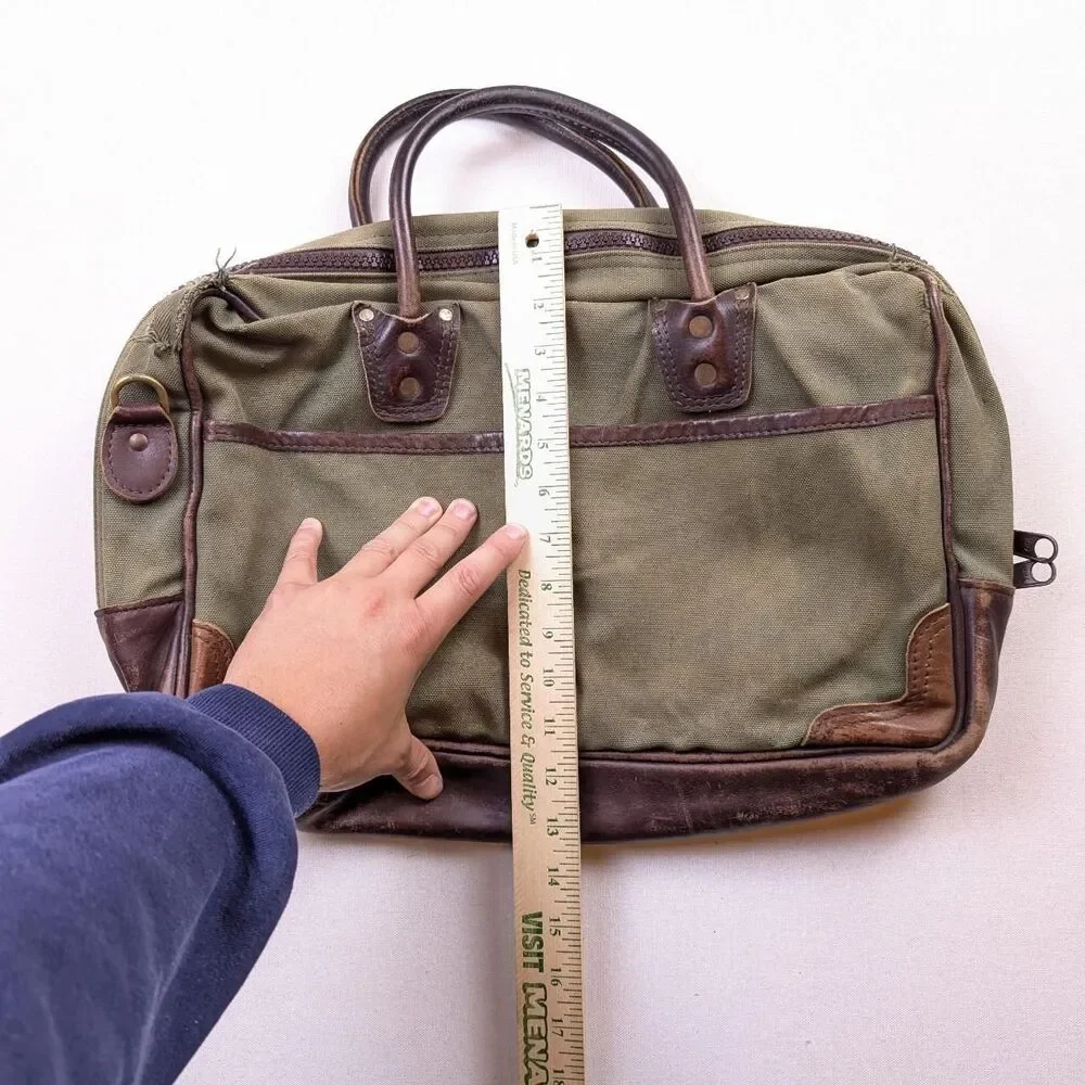 Duluth Pack Freelance Messenger Bag Breifcase Faded Green Distressed Canvas Bag